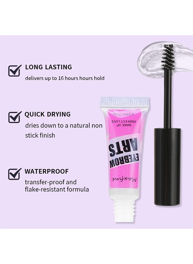 ماكس فاين فن الحواجب، لاصق تشكيل الحواجب طويل الأمد، كريم حواجب شفاف مقاوم للماء، مع فرشاة لولبية، جل تثبيت الحواجب الشفاف، جل تصفيف الحواجب بمظهر طبيعي 7 جم - Image 5